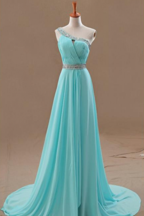 Wedding Dresses, Bridesmaid Dresses, Graduation Dresses，one Shoulder Bridesmaid Dress，long Evening Formal Prom Gowns Blue Gowns