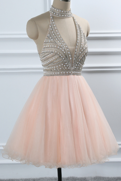 Crystal Beading Homecoming Dresses European Sweet 16 Formal Prom Party Graduation Dress