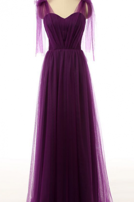Beautiful Sweetheart Tulle Straps Floor Length Prom Dress, Elegant Charming Party Dress