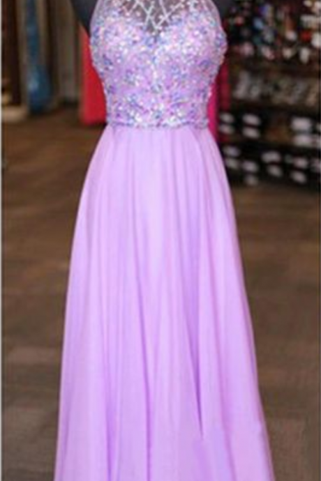 Charming Prom Dress,beading Prom Dress,chiffon Prom Dress,halter Dress,a-line Evening Dress