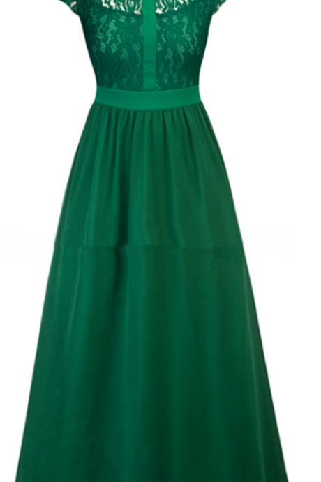 Simple Night Lace Green Party Dress,long Prom Dress