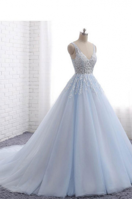Ball Gown Prom Dresses With Train,see Through Wedding Dresses