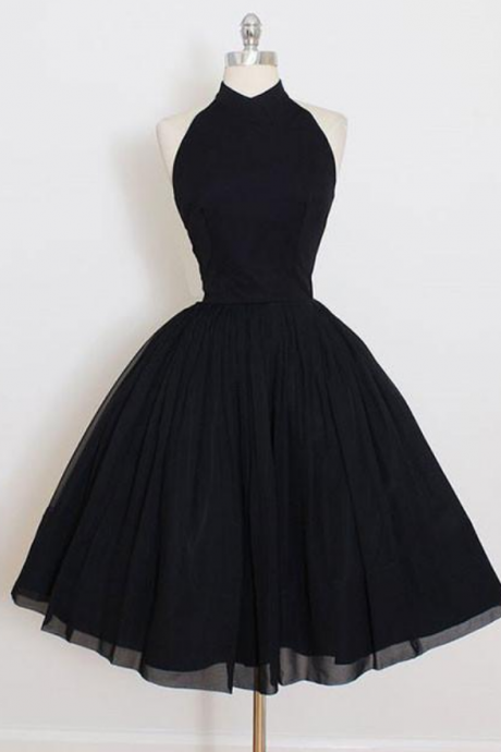 Cute black short prom dress, black homecoming dress