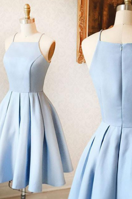  Cute light blue short prom dress, cute blue homecoming dress