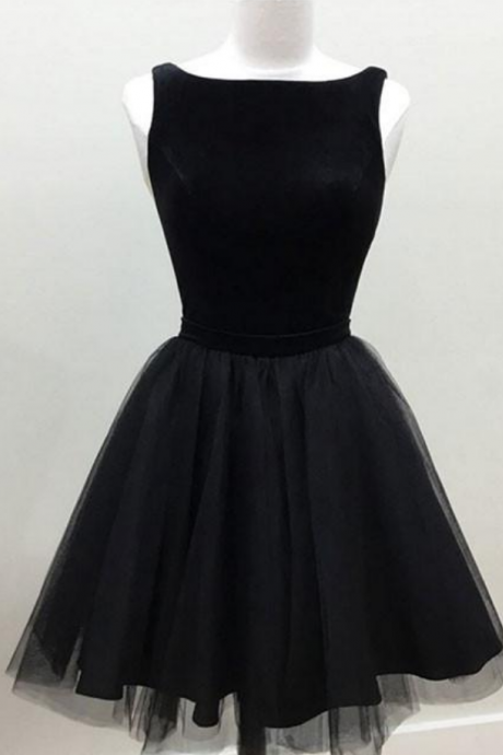 Ck Tulle Short Prom Dress, Cute Black Homecoming Dress