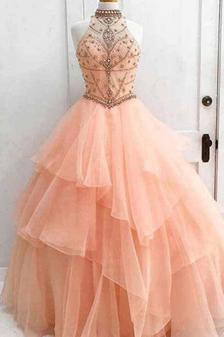 A-line Ball Prom Dress, Long Prom Dress, Princess Prom Dress , Beautiful Beading Prom Dress,high Quality Hand Made Prom Dress, Elegant Wowen