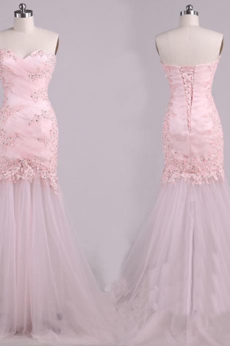 Evening Dresses, Prom Dresses,party Dresses,pink Prom Dress, Long Prom Dress, Prom Dress, Mermaid Prom Dress, Modest Prom Dress