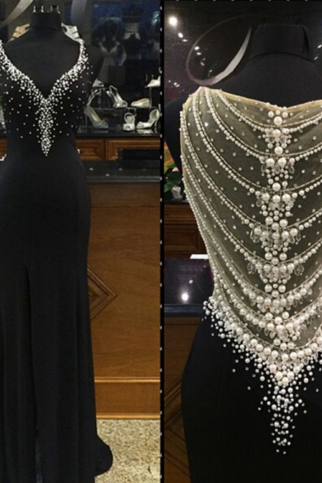 2016 Real Image Luxury Bling Sparkle Prom Dresses Mermaid Black Sheer Back Beads Crystals Long Formal Evening Party Gowns Vestidos