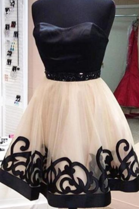 2016 Sweetheart Homecoming Dresses, Unique Black Homecoming Dresses, Lace Homecoming Dresses, Sexy Homecoming Dresses, Custom Prom Dresses