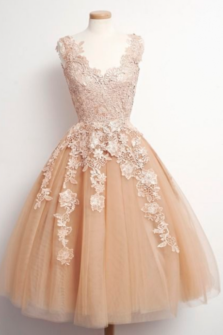 Ball Gown Homecoming Dresses,applique Evening Dresses , Elegant Prom Dresses,sweet Bridesmaid Dresses