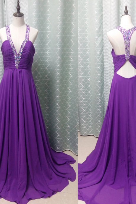 Charming Prom Dress,beading Prom Dress,chiffon Prom Dress,v-neck Evening Dress Formal Occasion Dresses,formal Dress