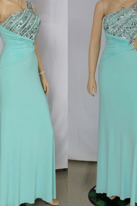 Charming Prom Dress,chiffon Prom Dress,beading Prom Dress,one-shoulder Evening Dress