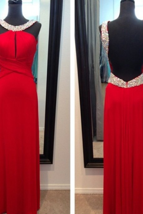 Charming Prom Dress,beading Prom Dress,satin Prom Dress,backless Evening Dress