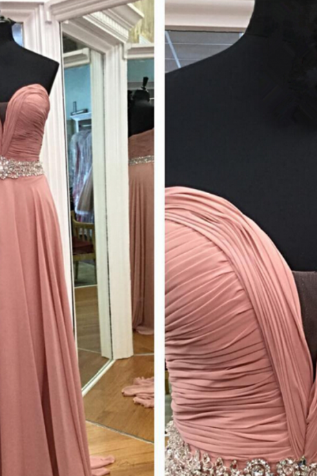 Prom Dress, Arrival Prom Dresses,modest Prom Dress,sweetheart Blush Pink Beading Prom Dress Simple Evening Dresses Long Formal Dress