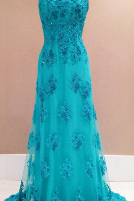 Prom Dresses,turquoise Lace Prom Dresses ,lace Prom Dress,sexy Prom Dresses,elegant Lace Evening Gowns,long Evening Dress, Pageant Dresses,2017