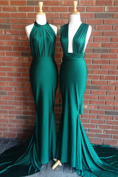 Sexy Mermaid Evening Dress, Sleeveless Evening Gown, Long Prom Dresses,long Satin A-line Party Dress,prom Dress
