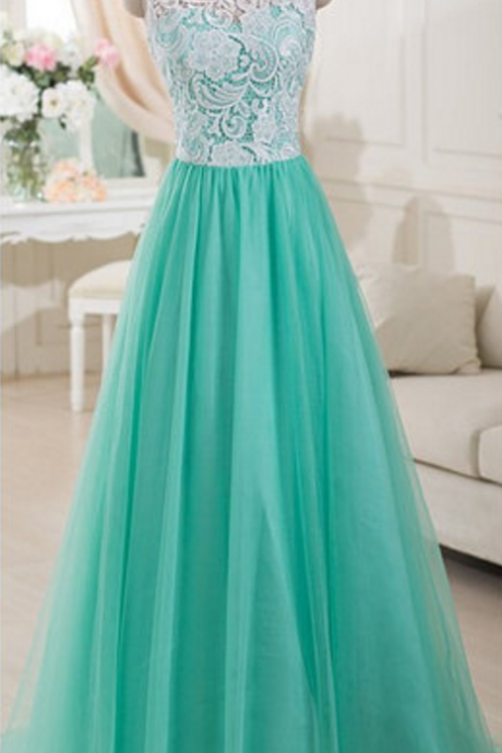With Lace Top Prom Dresses Long,mint Tulle Prom Dress,prom Dresses Plus Size,a-line Prom Dresses