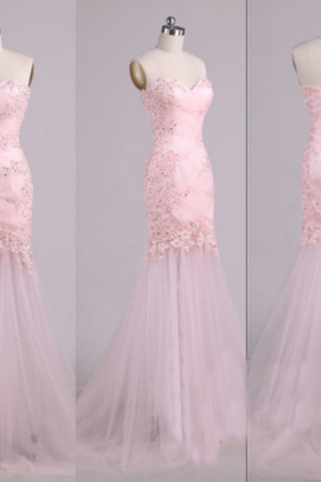 Pink Prom Dress, Long Prom Dress, Prom Dress, Mermaid Prom Dress, Modest Prom Dress