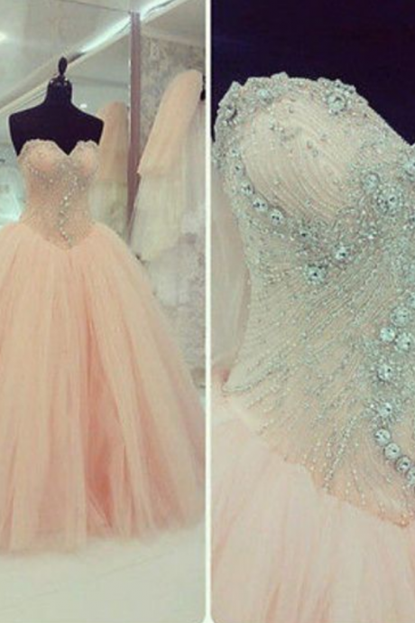  Sweetheart Ball Gown,Beaded Prom Dress,Illusion Prom Dress,Fashion Prom Dress,Sexy Party Dress, New Style Evening Dresses
