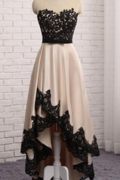 Charming Prom Dress, High Low Prom Dress,sleeveless Evening Dress