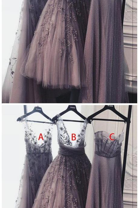A Line Tulle Lace Prom Dress Party Dress