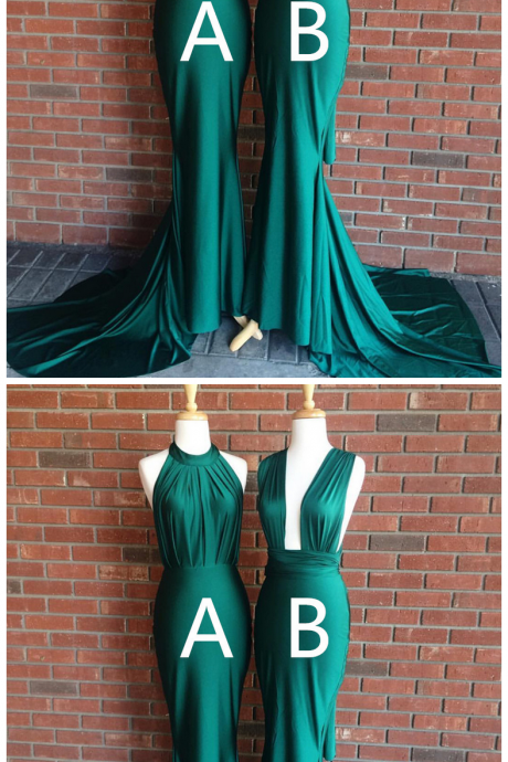Dark Green Halter Sleeveless Prom Dresses,sexy Mermaid Evening Dress,sleeveless Evening Gown,long Prom Dresses