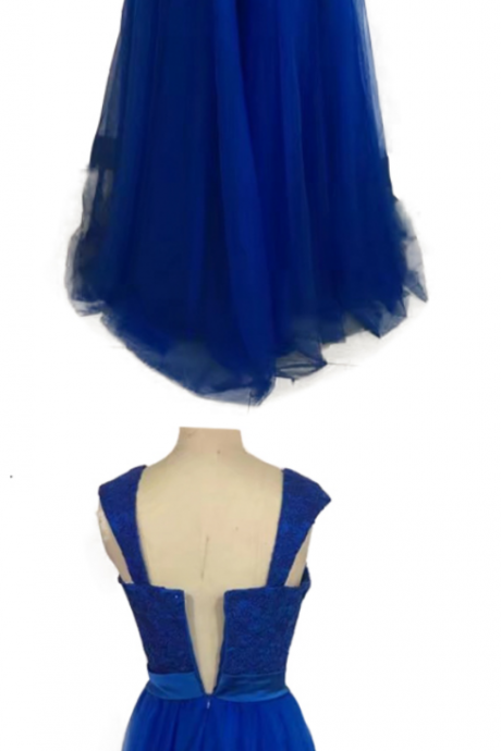 royal blue evening dress, new prom dresses ,chiffon long aline formal dress,women dress,