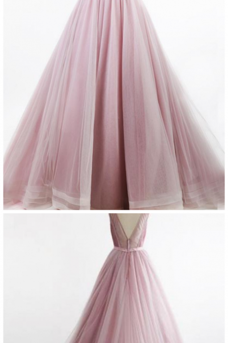 V Neck Prom Dress, Sexy Tulle Prom Dresses, Long Evening Dress, Formal Gowns