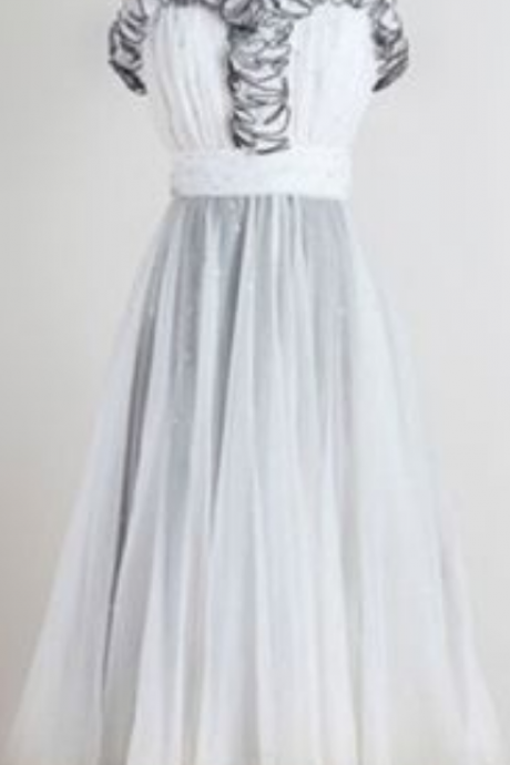 Custom Made Pretty A-line Sweetheart Spaghetti Straps White Short Homecoming Dress