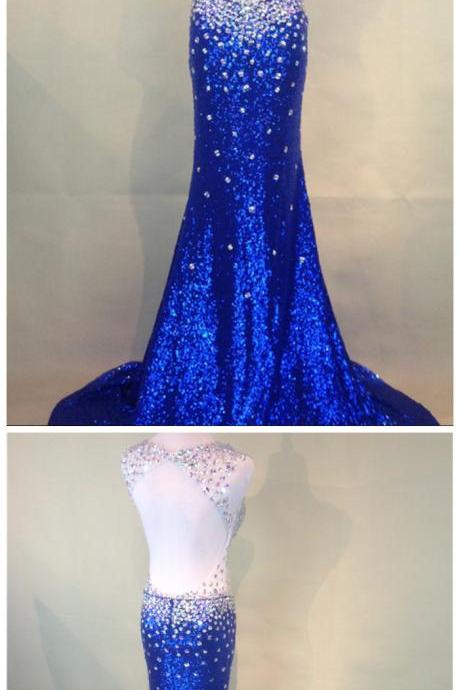 Royal Blue Prom Evening Dresses,sexy Prom Dress,beading Prom Dresses, Style Beaded Prom Dresses,evening Gowns,evening Dresses