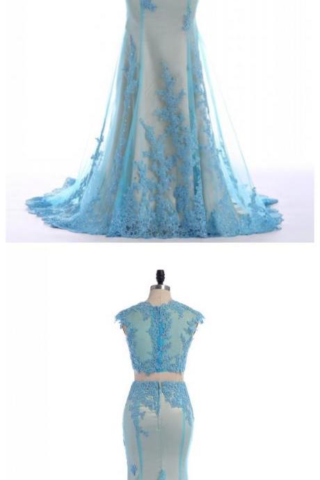  Prom Dress,Two Piece Prom Dress,Mermaid Prom Dresses,Long Evening Dress