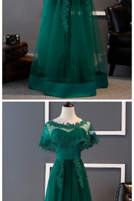 Green Long, Lace Prom Dresses , Evening Dress Party For Graduation Prom Dress ,formal Evening Gown,evening Gowns