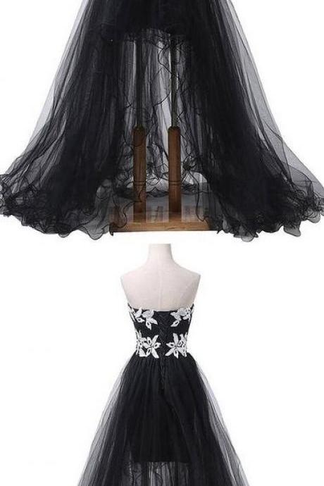 Amazing Tulle Sweetheart Neckline ,a Line Prom Dress With Lace Appliques,floor Length Evening Gowns