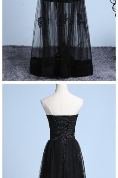 The Sexy Black Lace Prom Gowns ,long Wedding Dress, Youth Eight Series Prom Party ,evening Gown In A Graduation Gown