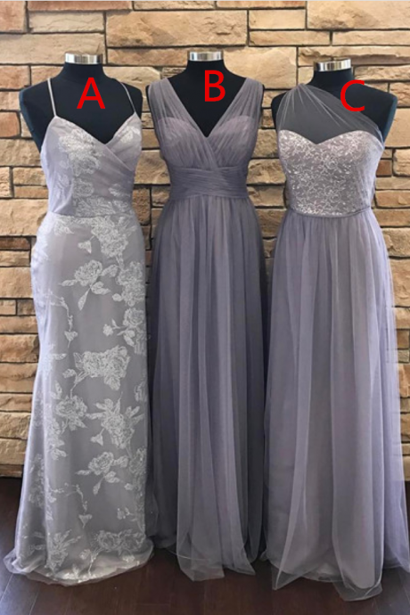 Sexy Sleeveless Prom Dress, Long Prom Dresses, Tulle Formal Evening Dress