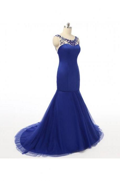 Royal Blue Prom Dress,backless Prom Dress,sexy Evening Gowns,party Dress,mermaid Prom Dress,long Prom Dresses,2016 Prom Dresses