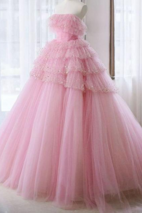 Tulle Lace Long Prom Dress Tulle Evening Dress