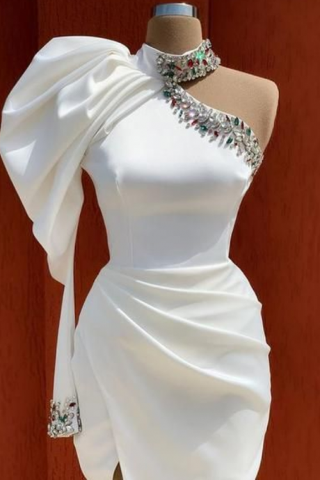 Unique White Short Homecoming Dress