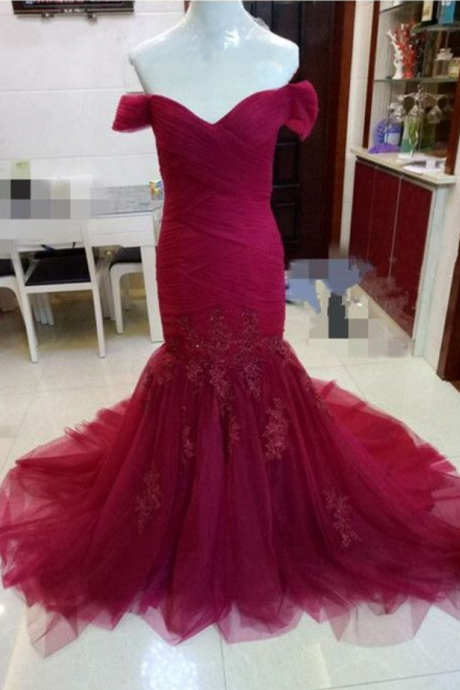 Charming Prom Dress, Elegant Tulle Prom Dress
