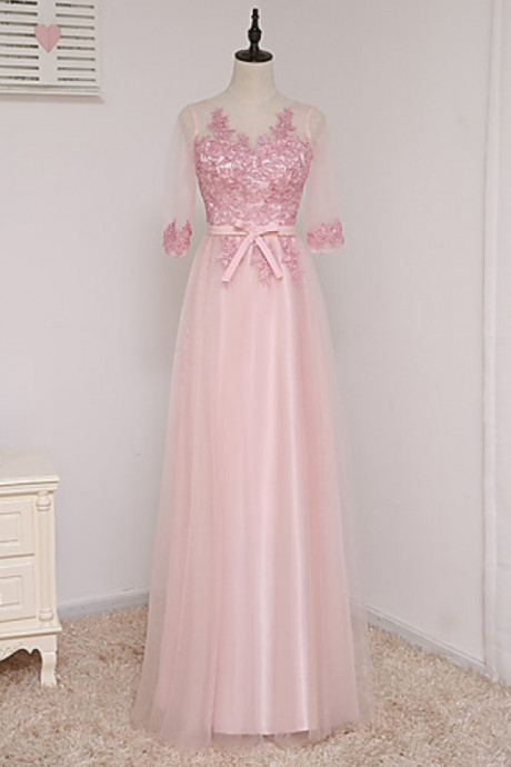 Appliques Prom Dress,Sexy Prom Dresses,Long Evening Dress,Tulle Prom Dresses 