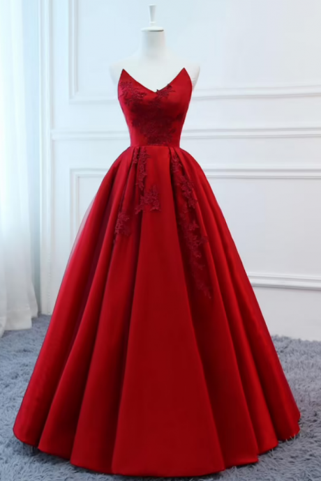 Prom Dresses High Quality Silk Satin 2022 Modest Prom Dresses Long Red Wedding Evening Dress Floral Tulle Women Formal Party Gown Bride Gown Corset Back
