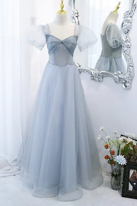 Prom Dresses Evening Dress, Sweet Party Dress, Bubble Sleeve Prom Dress,custom Made