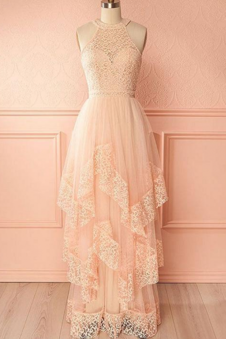 Prom Dresses A Line Tulle Lace Long Prom Dress Evening Dress