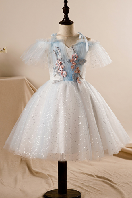 Children dress princess dress, birthday/host/catwalk/wedding flower girl dress, performance evening dress