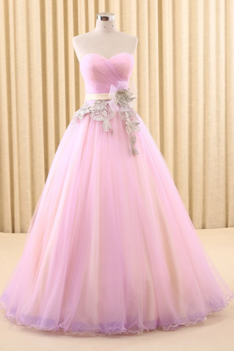 Strapless Pink Home Coming Ball Gown Dress