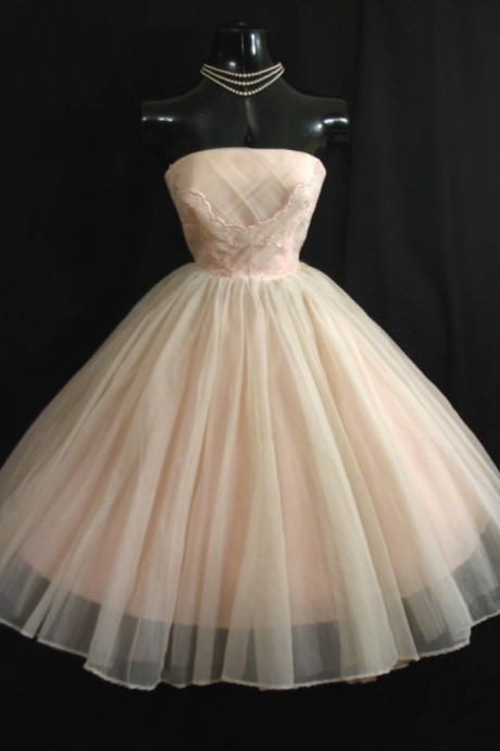  Ball-Gown Prom Dress,Short Prom Dress,Strapless Prom Dress,Tulle Prom Dress