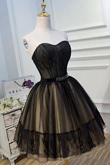 Black evening dress annual new style banquet noble sexy elegant yuan yuan short pompous skirt princess sweet show thin