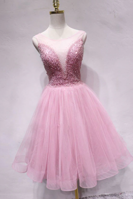 Homecoming Dresses, Tulle Sequin Short Prom Dress, Homecoming Dress