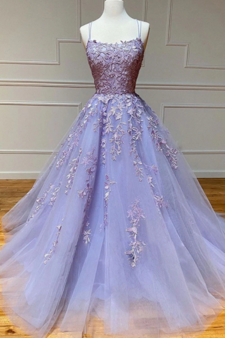 Prom Dresses, Tulle Lace Long Prom Gown, Lace Tulle Formal Dress