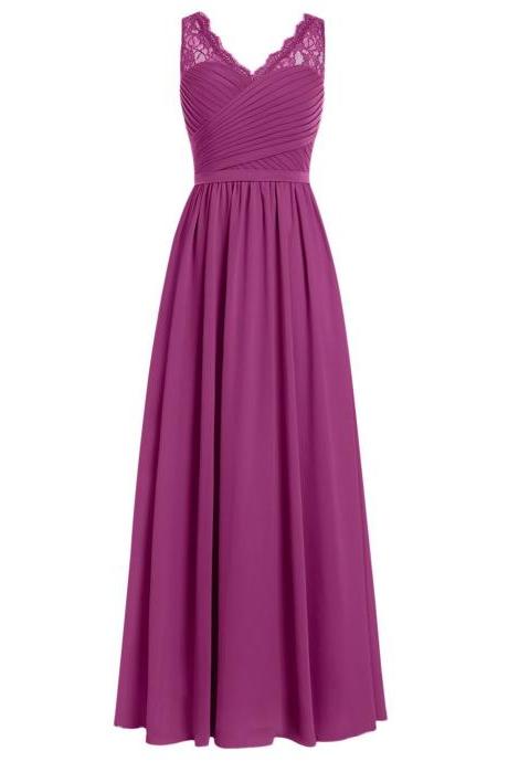 Evening Dress,long Elegant Evening Dress,purple Evening Dresses,chiffon Evening Dresses,purple Prom Dresses, Formal Gowns, Party Dress